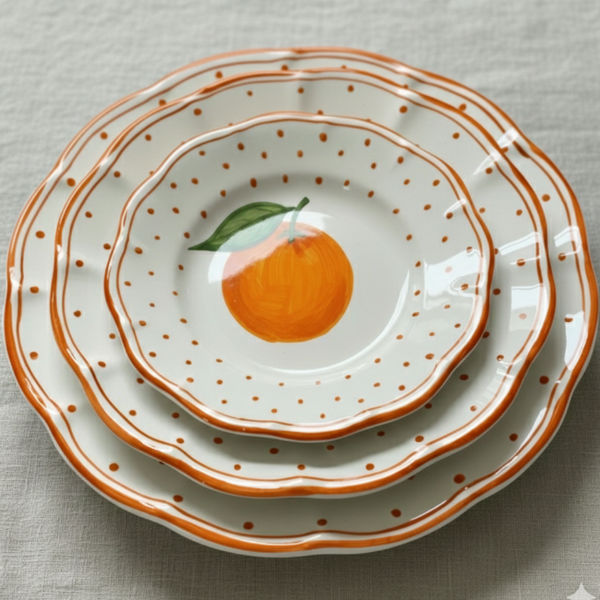 Plumetis Plate, Orange - 25cm