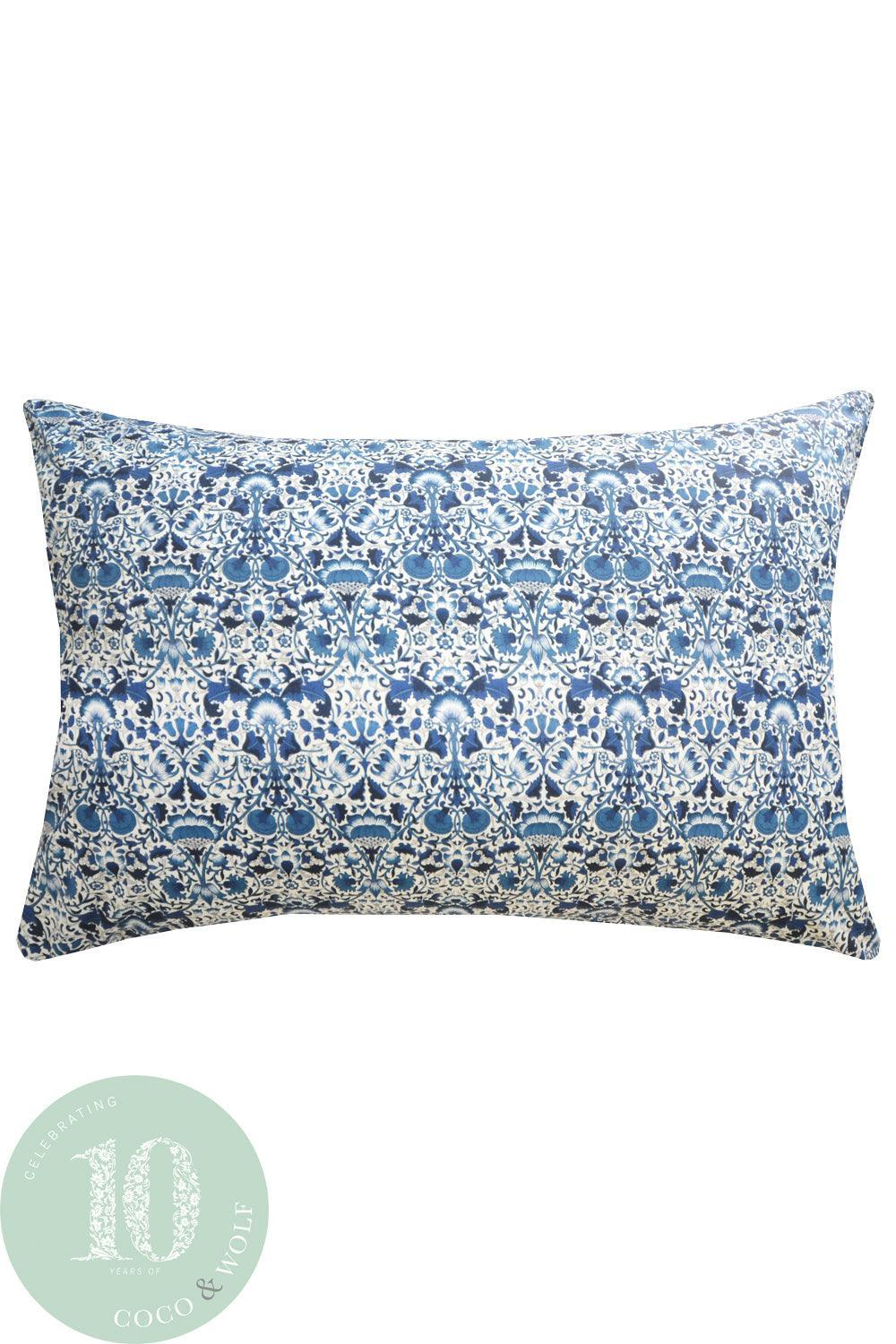 Pillowcase made with Liberty Fabric LODDEN NAVY - Coco & Wolf