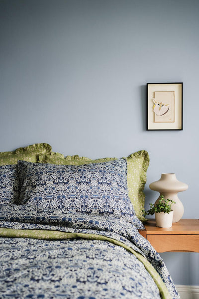 Pillowcase made with Liberty Fabric LODDEN NAVY - Coco & Wolf