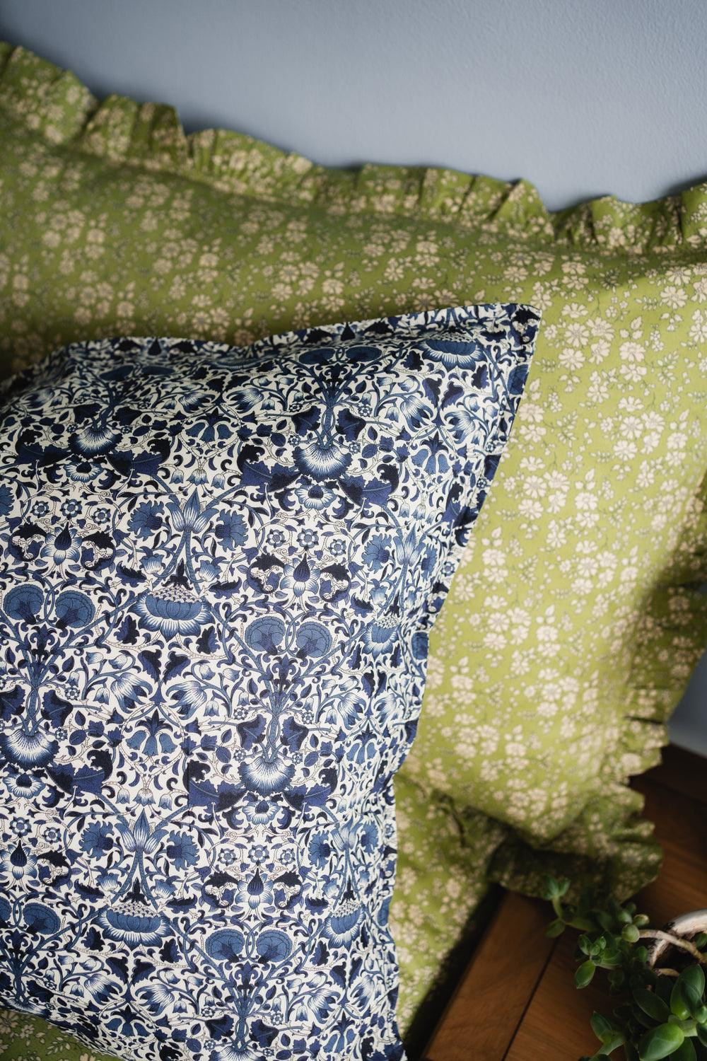 Pillowcase made with Liberty Fabric LODDEN NAVY - Coco & Wolf