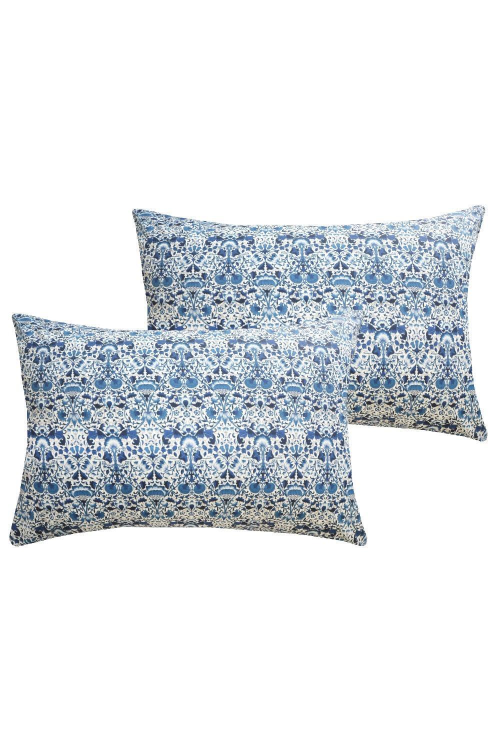 Pillowcase made with Liberty Fabric LODDEN NAVY - Coco & Wolf