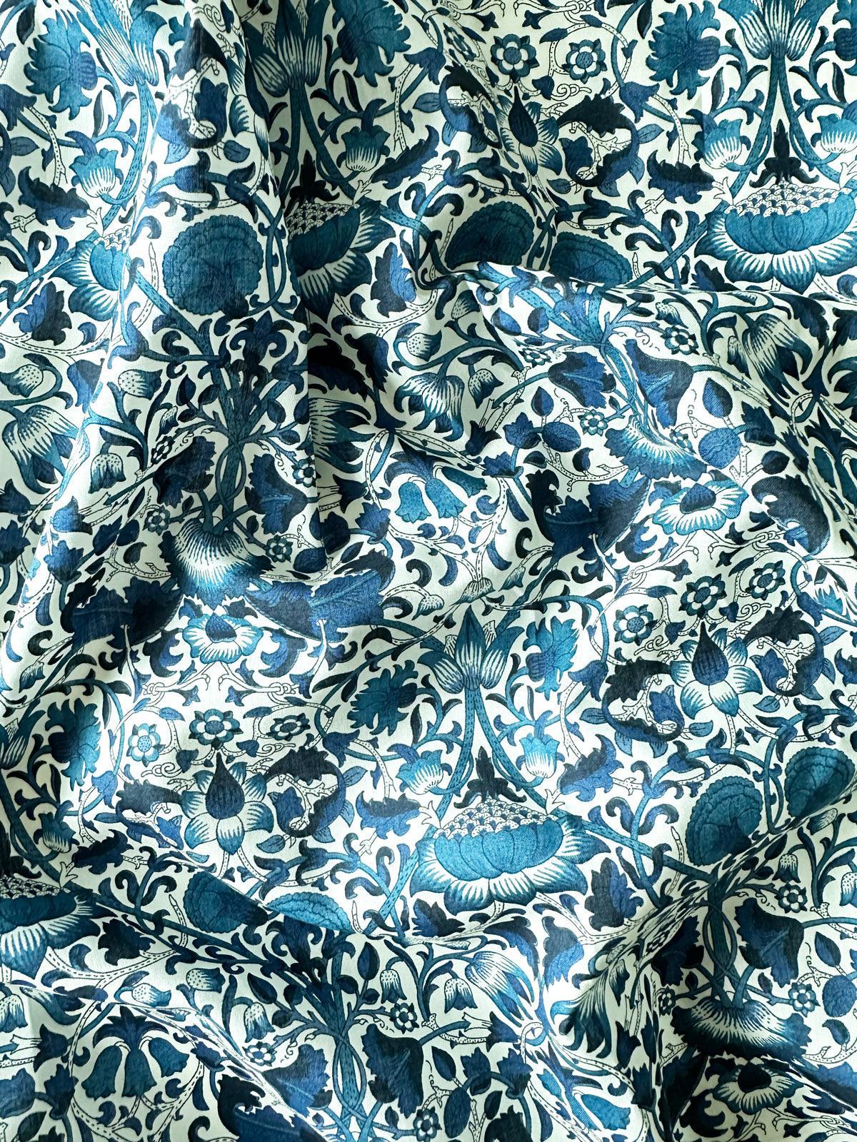 Pillowcase made with Liberty Fabric LODDEN NAVY - Coco & Wolf