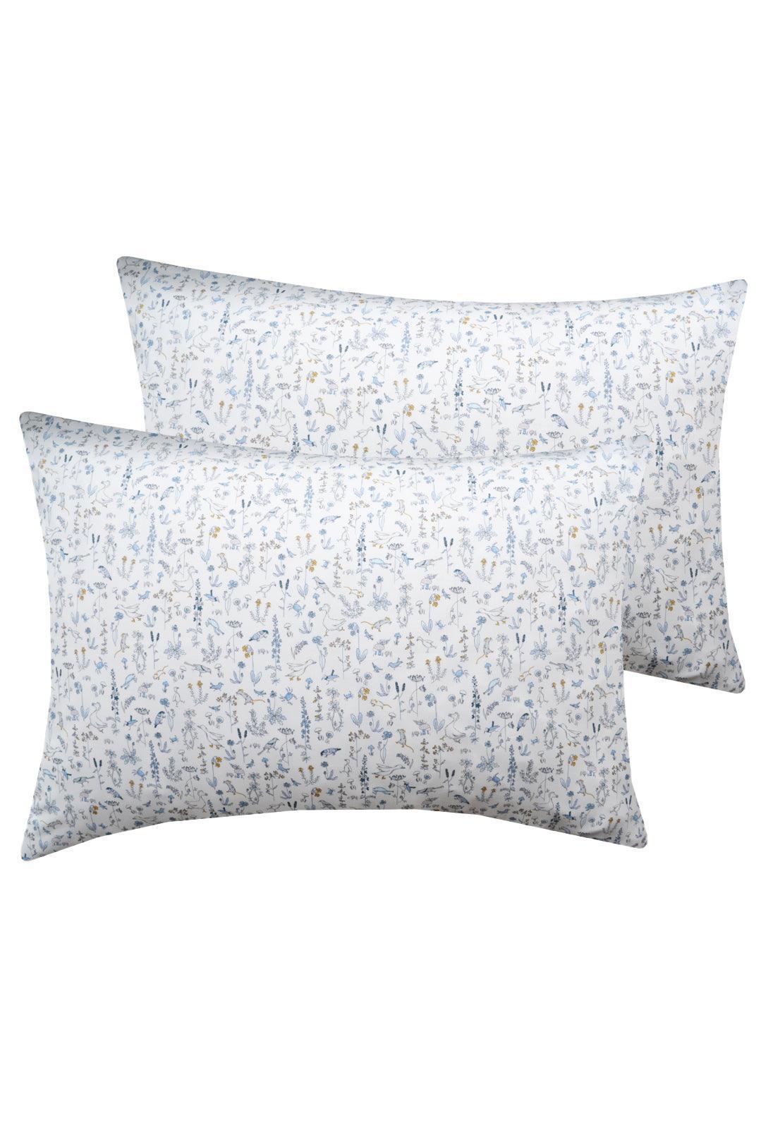 Pillowcase made with Liberty Fabric THEO BLUE - Coco & Wolf