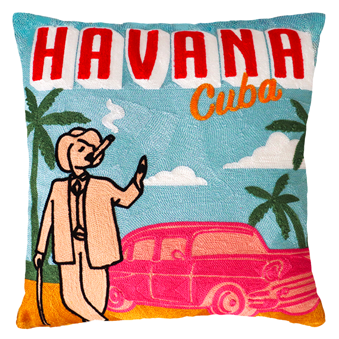 Havana | Needlepoint Travel Inspired Pillow