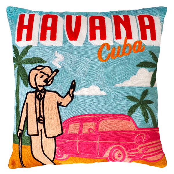Havana | Needlepoint Travel Inspired Pillow