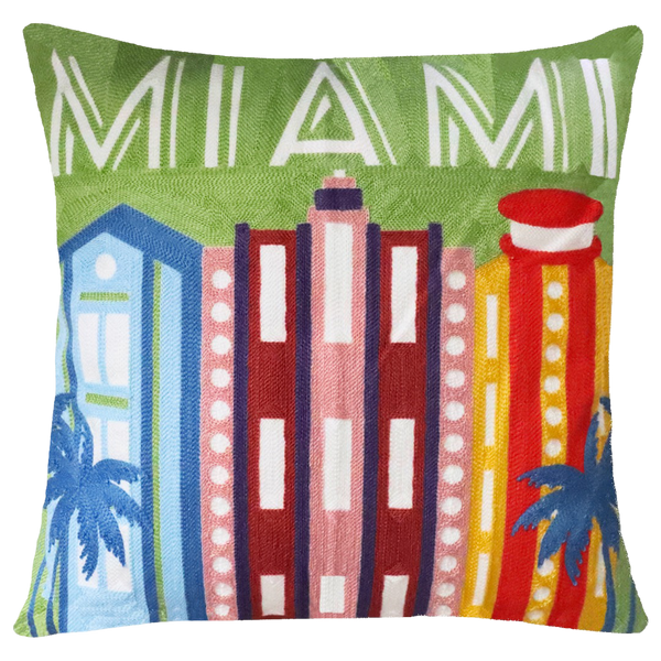 Miami | Needlepoint Travel Inspired Pillow