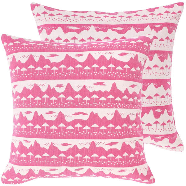 Pink Belle Mare Woven Cushion Cover