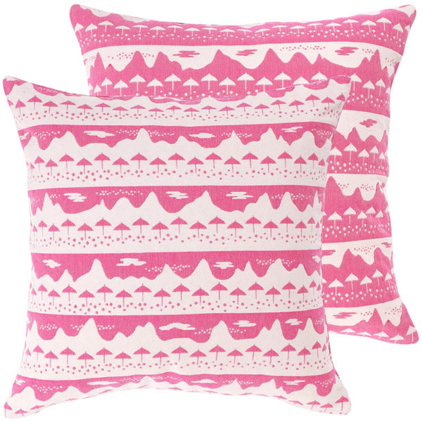 Pink Belle Mare Woven Cushion Cover