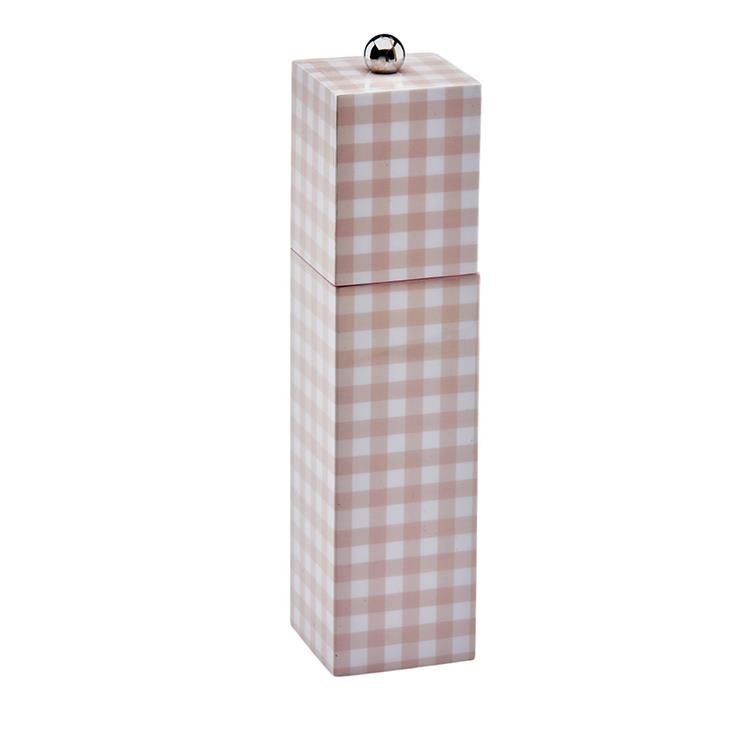 Pink Gingham Square Pillar Salt or Pepper Mill - Addison Ross Ltd UK