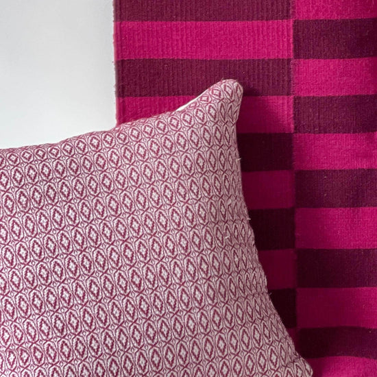 Fresh Natural Dye Handwoven Rug | Pink