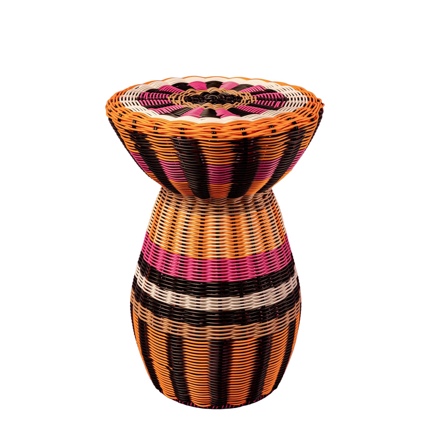 Woven Table | Pink, Orange & Black