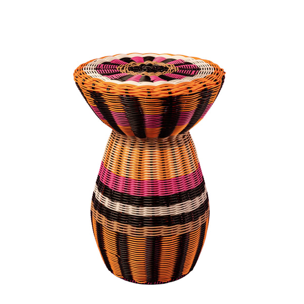 Woven Table | Pink, Orange & Black