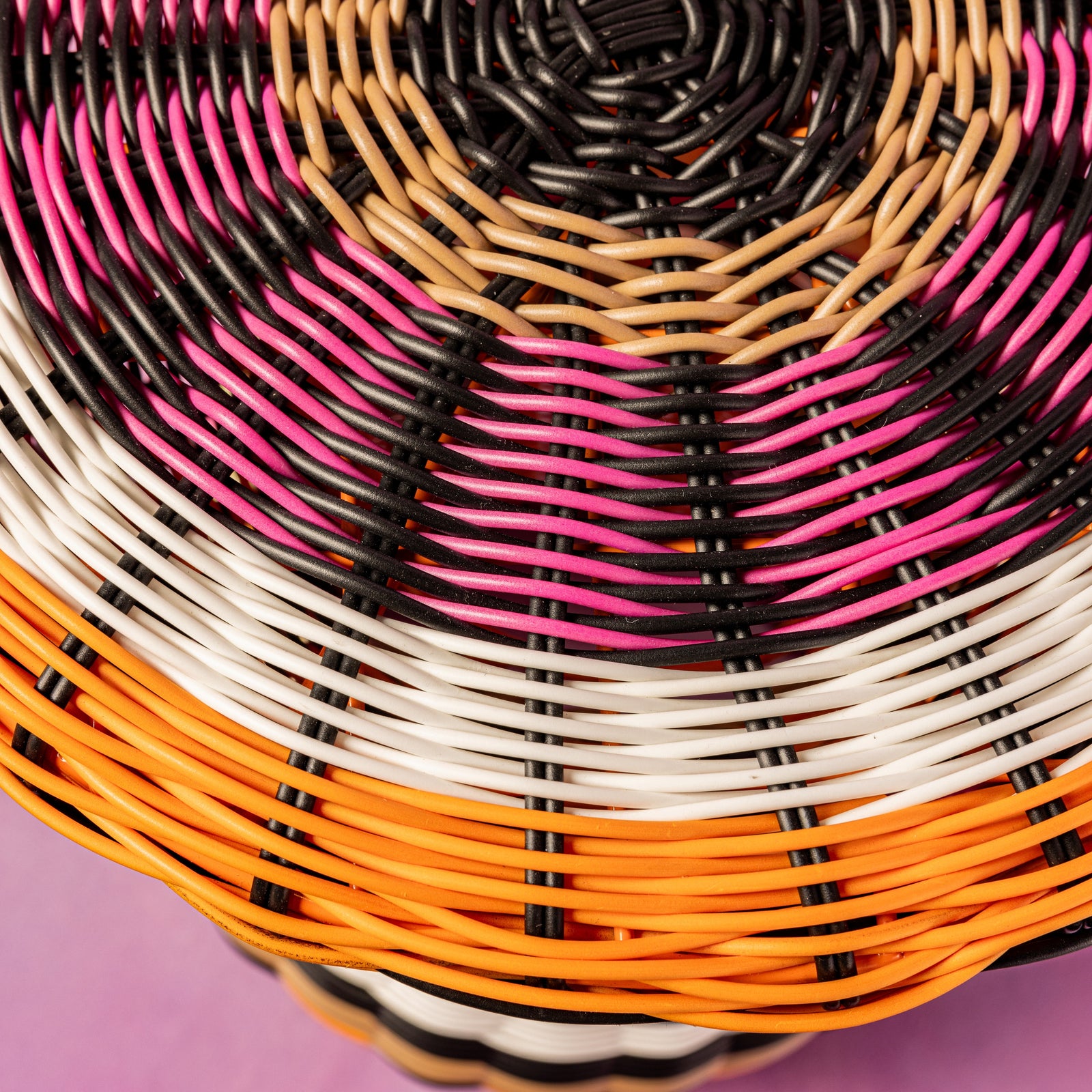 Woven Table | Pink, Orange & Black