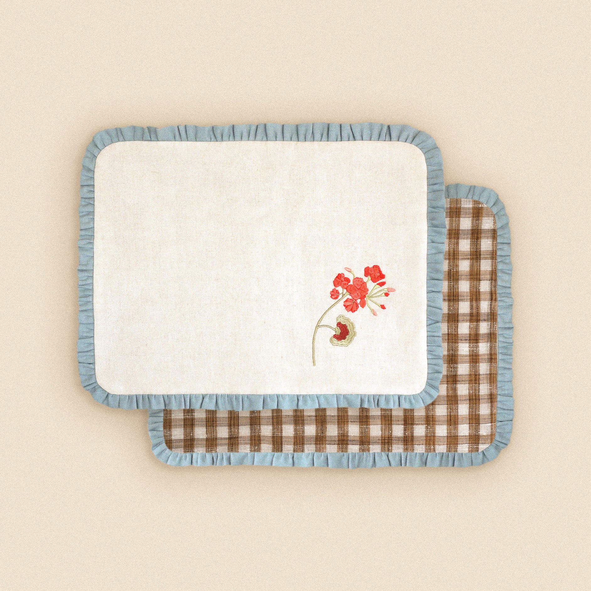 Geranium and Gingham Placemat