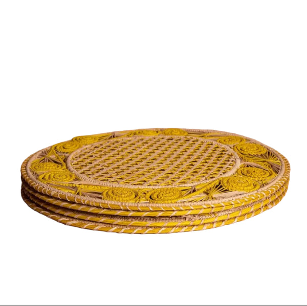 Atlántico Iraca Woven Placemat, Yellow