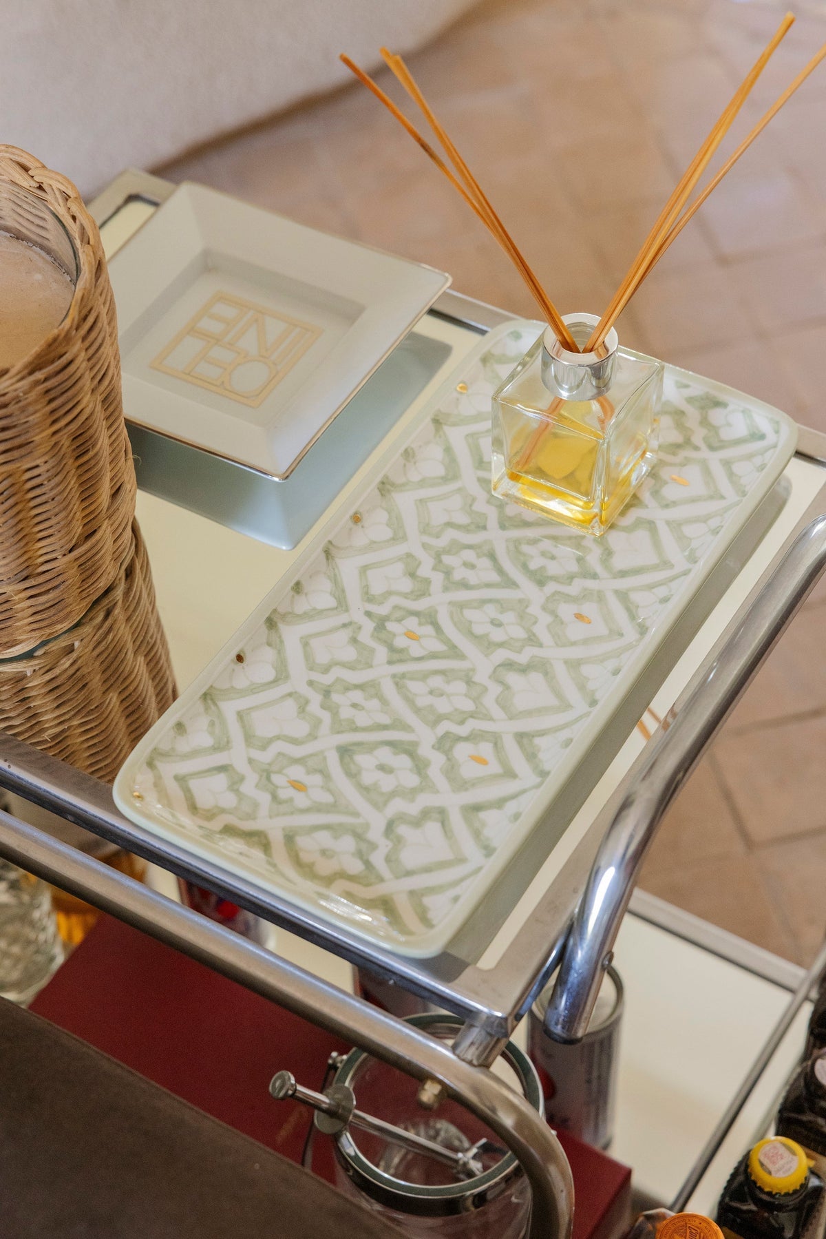Long Rectangular Tray - Fassia Mint Gold