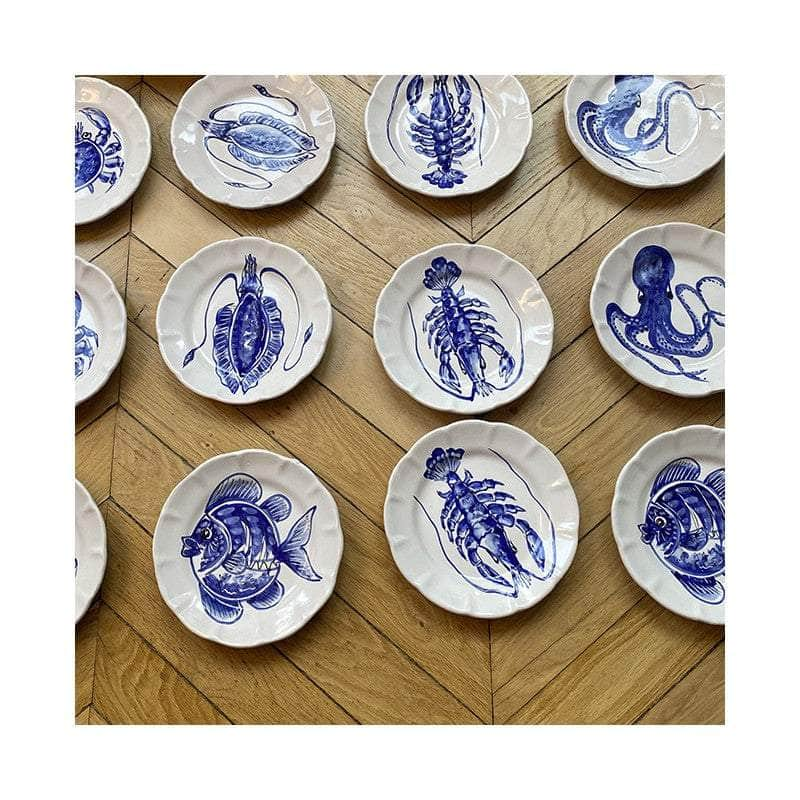 Blue Shellfish Dining Plate