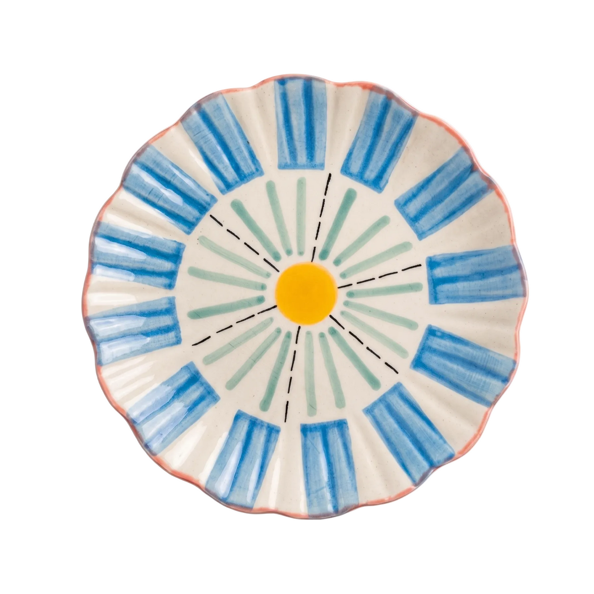 Blue Masquerade Snack & Coaster Plate | Stoneware | Set of 4