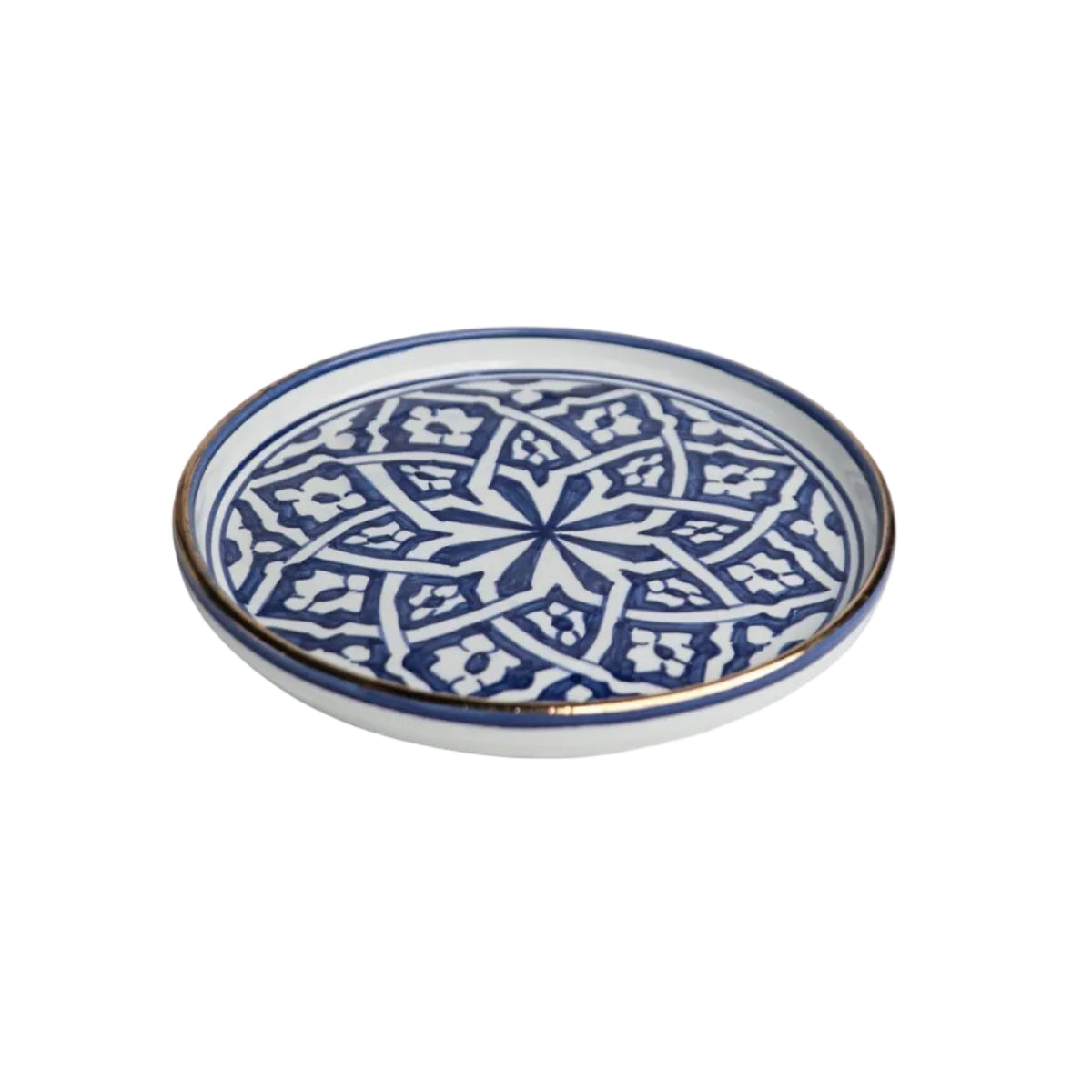 Small Round Tray - Fassia Blue Majorelle Gold