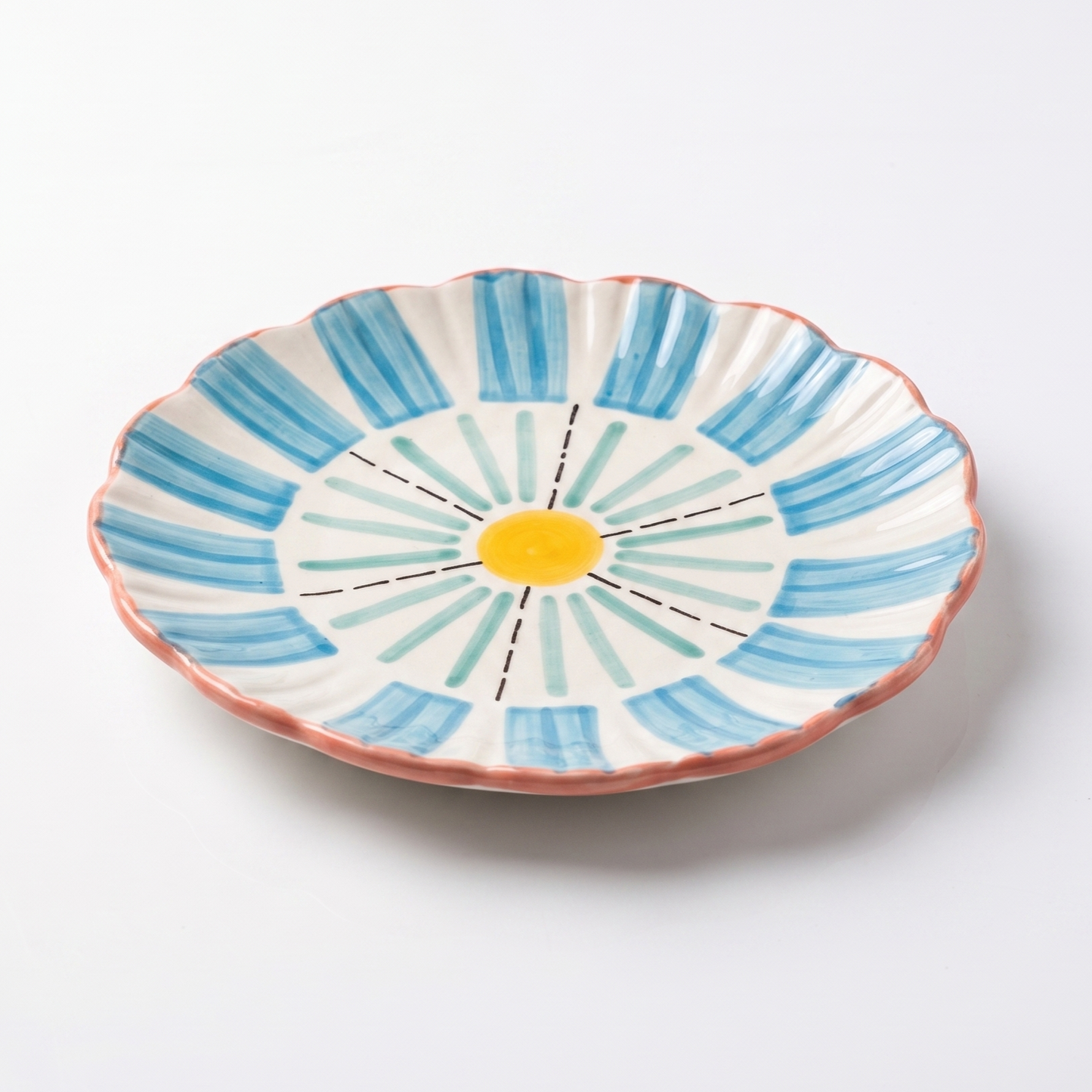 Blue Masquerade Snack & Coaster Plate | Stoneware | Set of 4