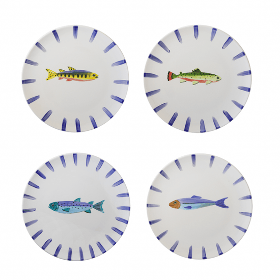 Handpainted Fish Plate Bundle 1, Set of 4