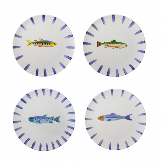 Handpainted Fish Plate Bundle 1, Set of 4
