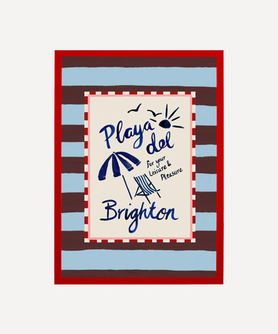 Playa del Brighton - Seaside scene Art Print in frames