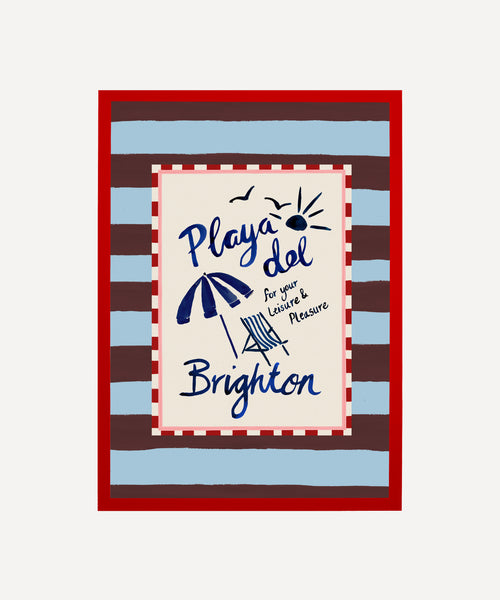 Playa del Brighton - Seaside scene Art Print in frames