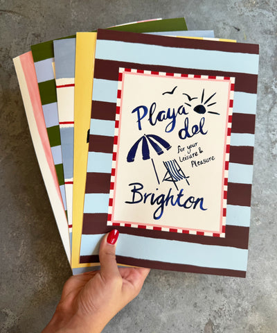 Playa del Brighton - Seaside scene Art Print being held