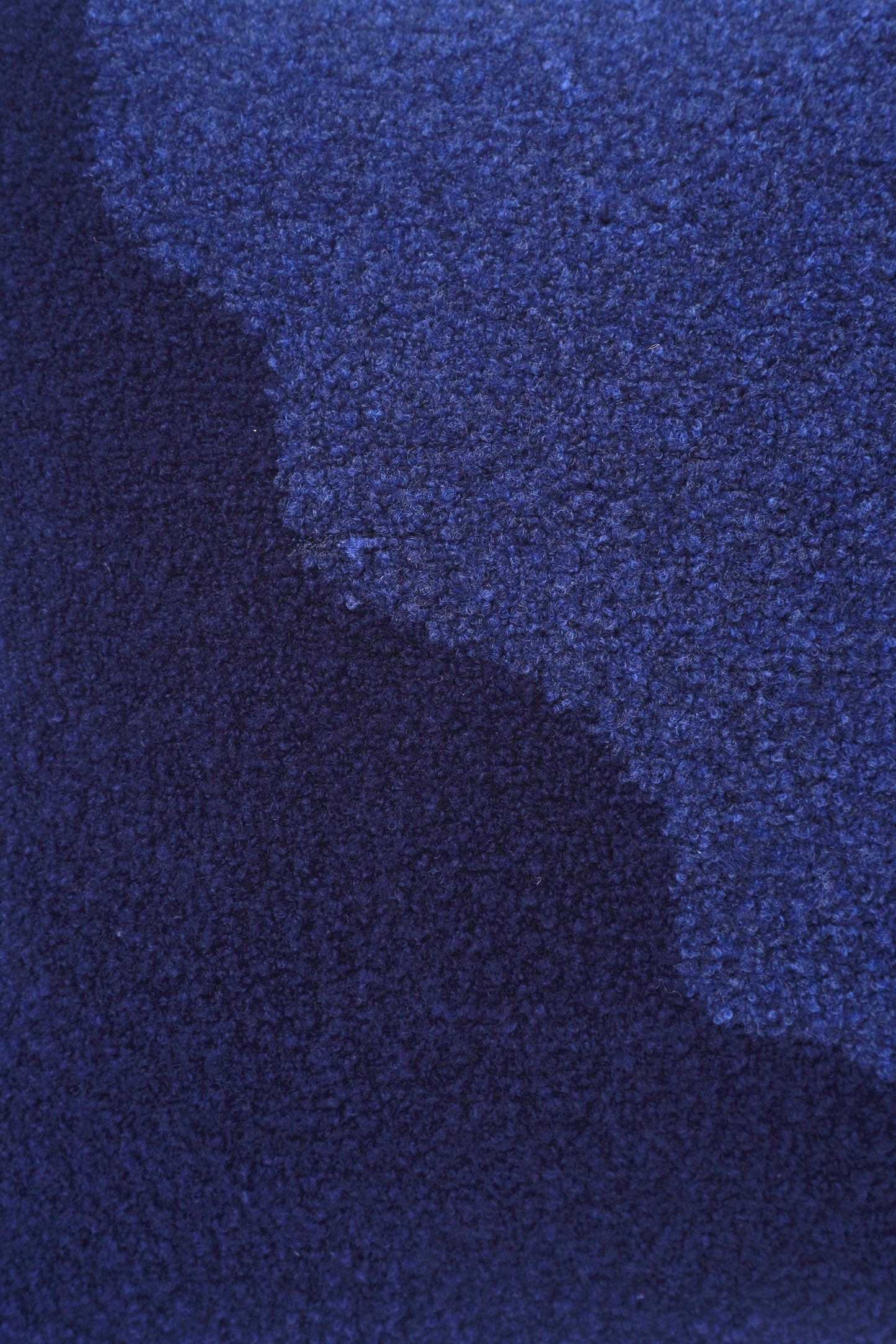 detail of blue/navy knit plush pillowcase in viscose and merino wool