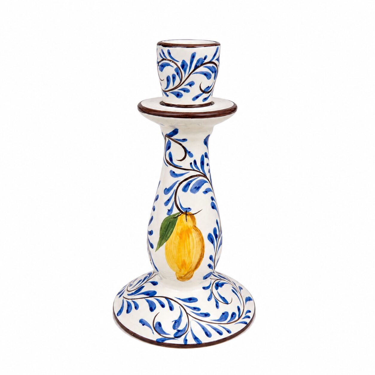 Positano Hand-Painted Ceramic Candlestick Holder