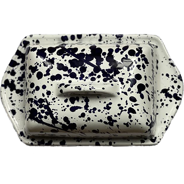 Large Butter Dish – Blue Dots