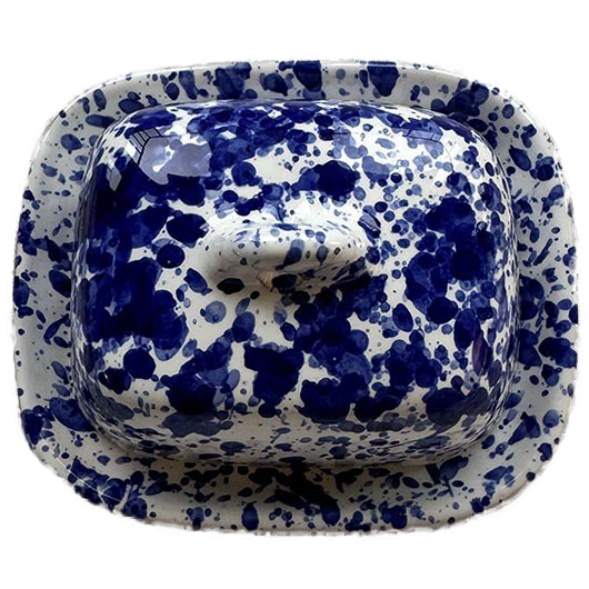 Mini Blue Splatter Butter Dish