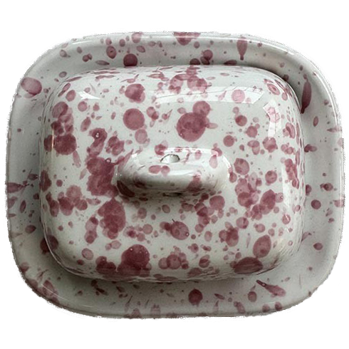 Mini Pink Splatter Butter Dish