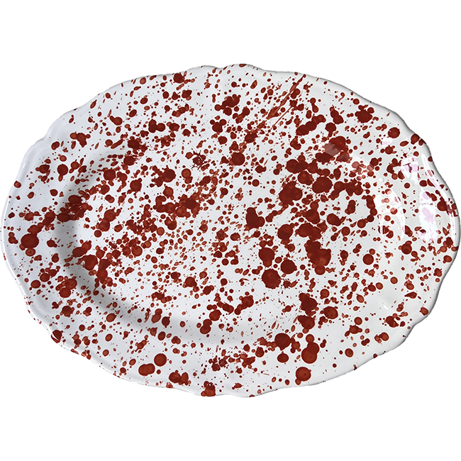 Points Oval Platter Dark Terracotta - 32cm