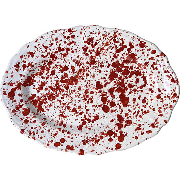 Points Oval Platter Dark Terracotta - 32cm