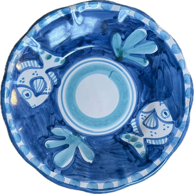 Amalfi Plate 16cm Blue & Turquoise Fish