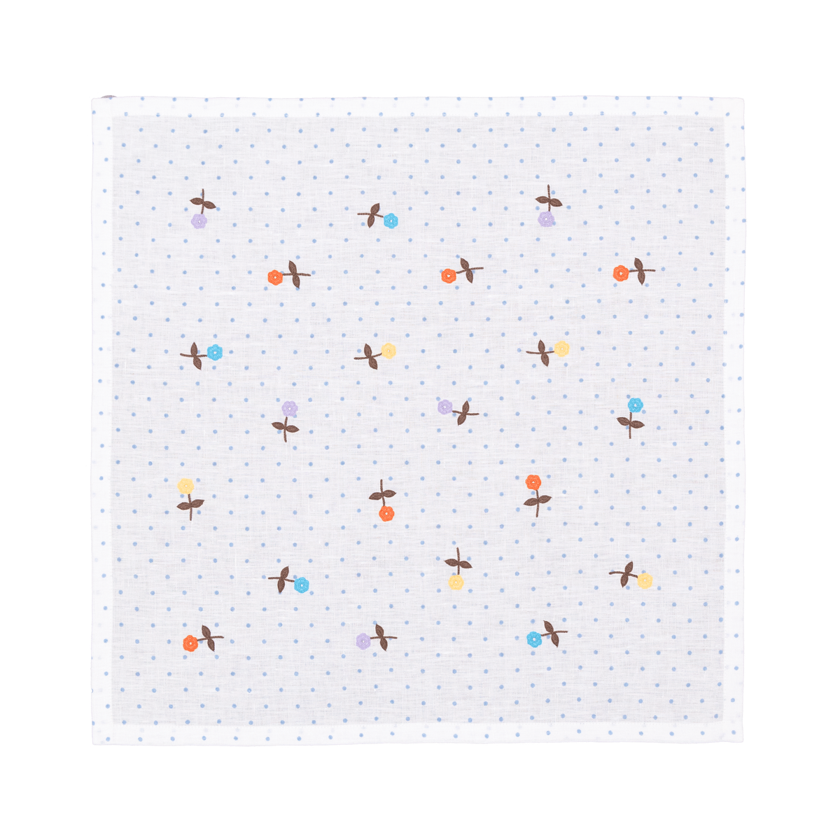 Hand Embroidered Flower Confetti Napkins 18" x 18" (Set of 4)