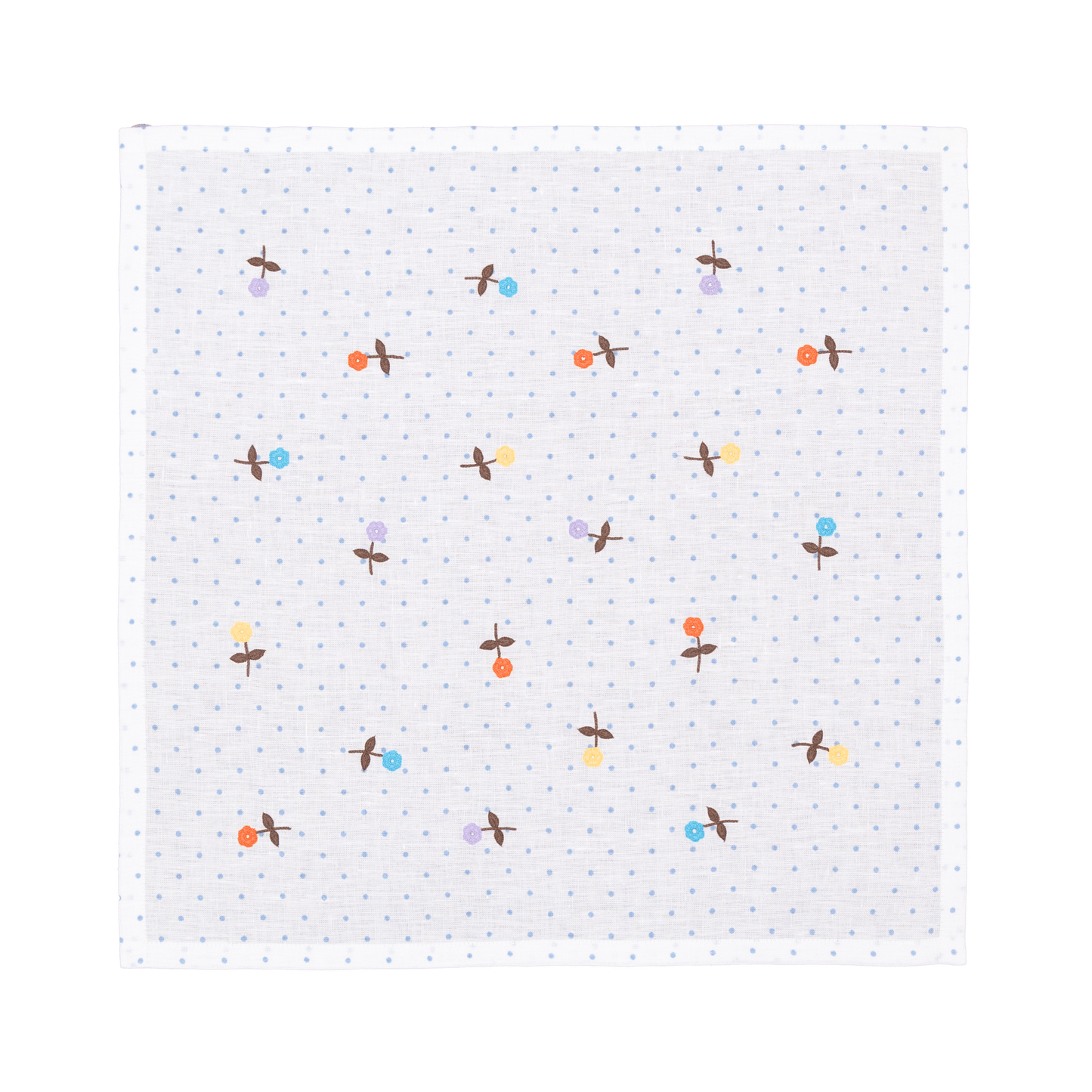 Hand Embroidered Flower Confetti Napkins 18" x 18" (Set of 4)