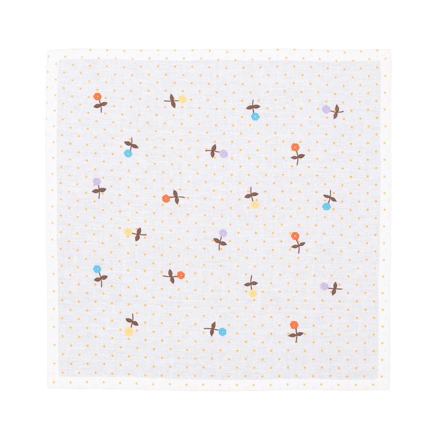 Hand Embroidered Flower Confetti Napkins 18" x 18"  (Set of 4)
