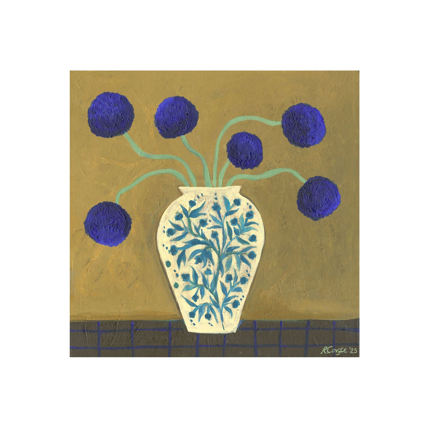 Blue Allium Vase Art Print