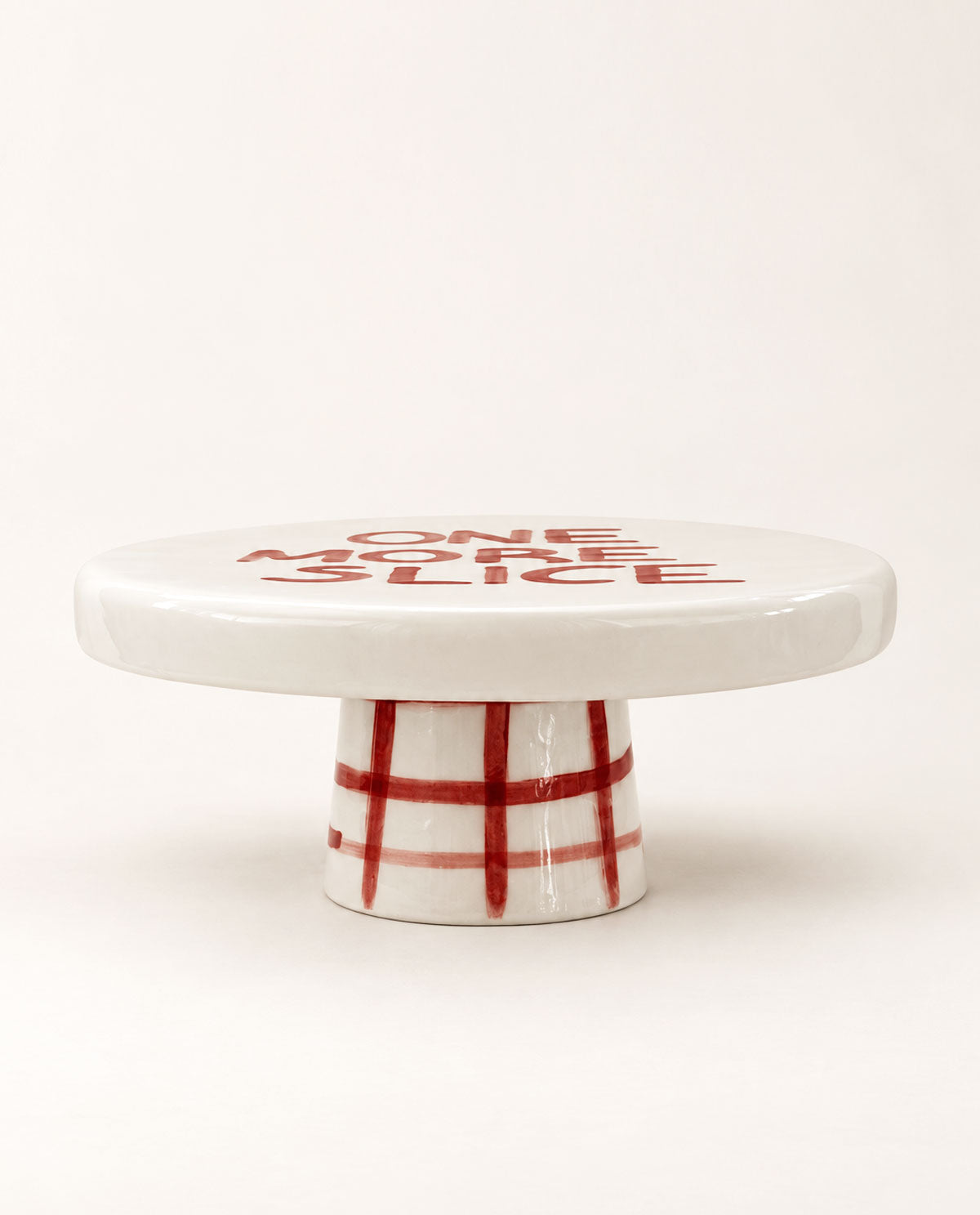 One More Slice Hand-Painted Ceramic Cake Stand - Pomona