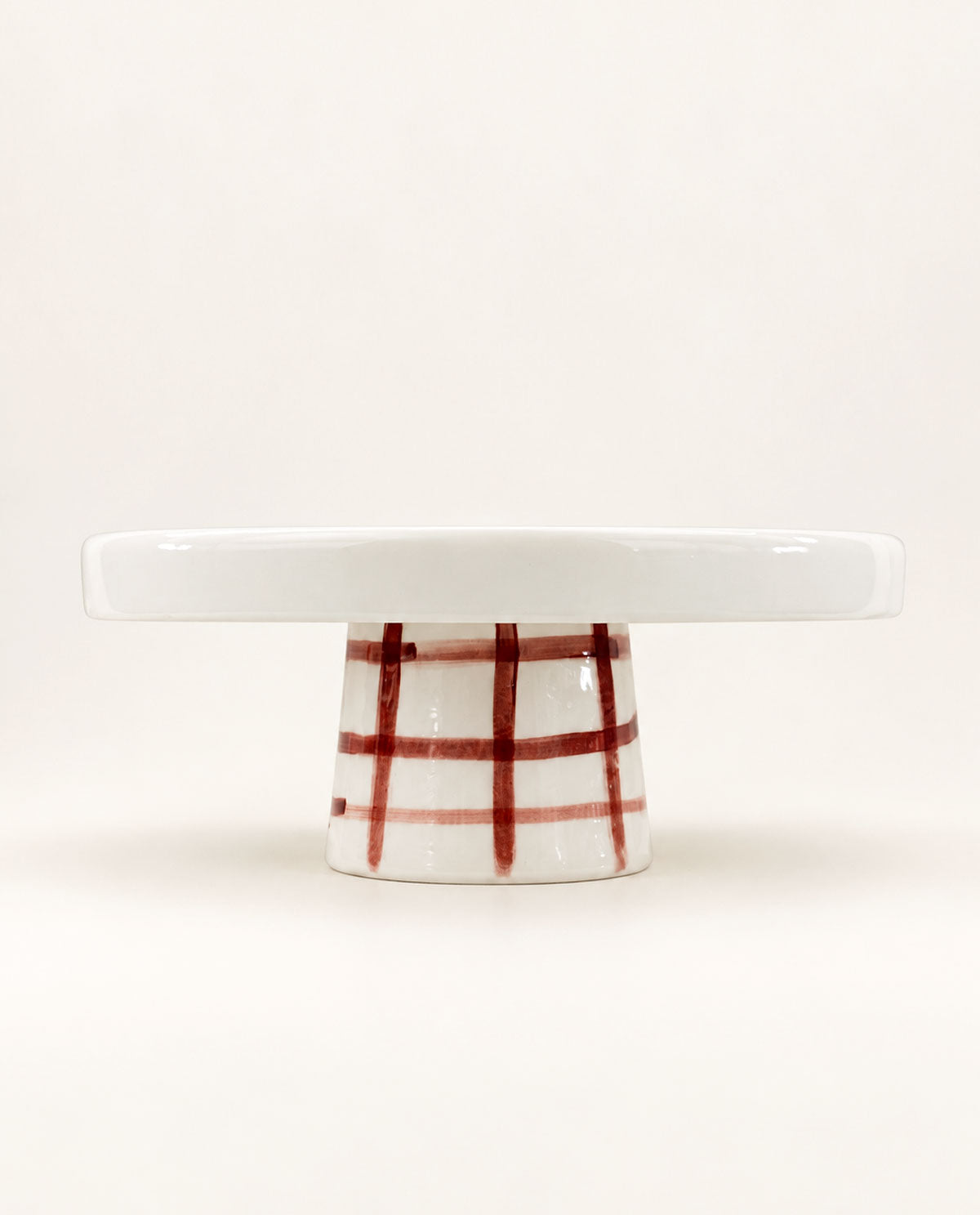 One More Slice Hand-Painted Ceramic Cake Stand - Pomona