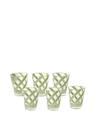 Poolside Gossip Sage Green Tumbler - Set of 6 - Casa by Josephine Jenno