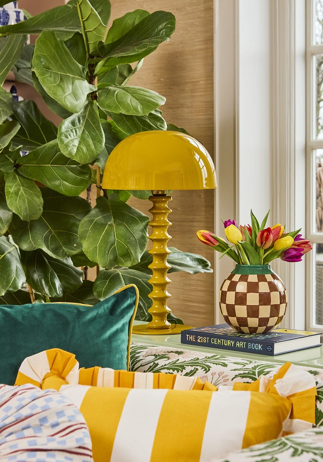 Poppy Sunshine Cabana Stripe Ruffled Pillow Cover - Casa by Josephine Jenno