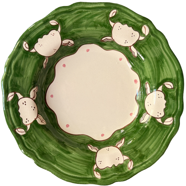 Positano Green Crab Pasta Bowl - 24cm