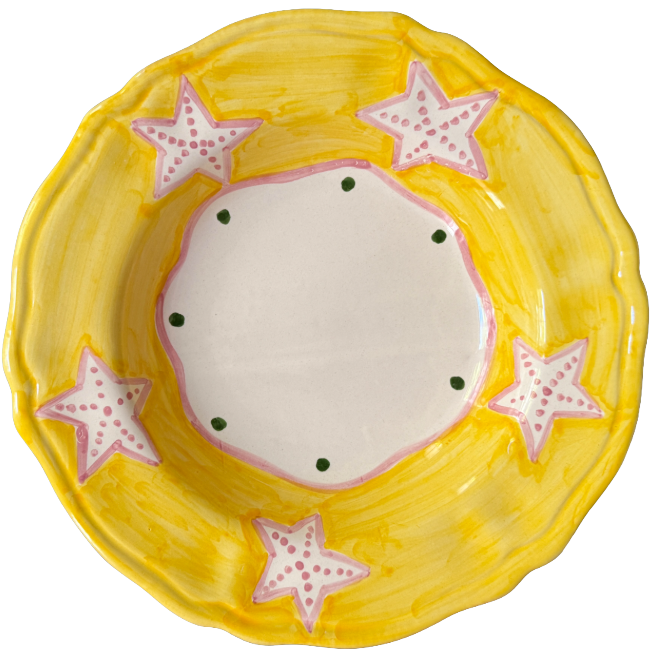 Positano Yellow Starfish Pasta Bowl - 24cm
