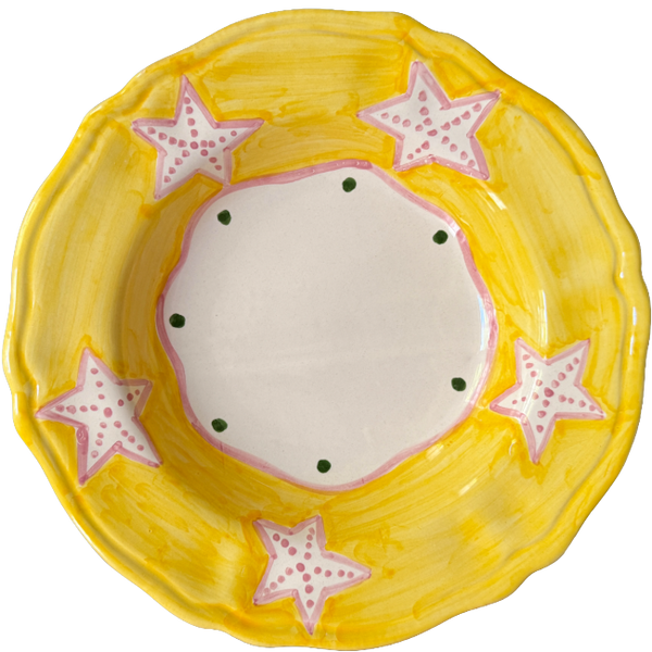 Positano Yellow Starfish Pasta Bowl - 24cm