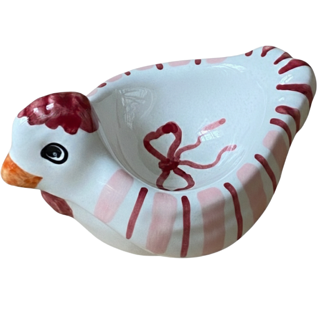Pink Striped Hen Egg Cup