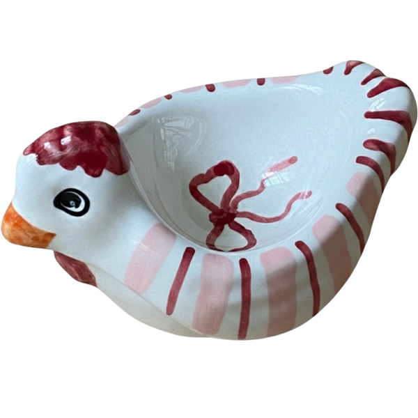Pink Striped Hen Egg Cup